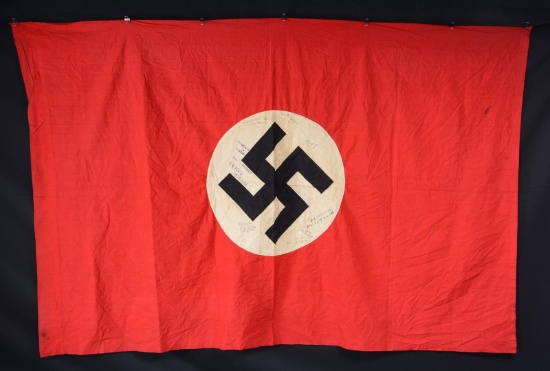 WWII GERMAN FLAG CAPTURED BY ROGERS' RAIDERS.