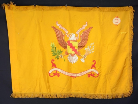 PAIR OF 32ND ARMOR REGIMENT FLAGS, 3RD & 4TH
