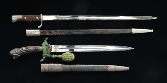 GERMAN HUNTING DAGGER & PATTERN 1898 DRESS BAYONET