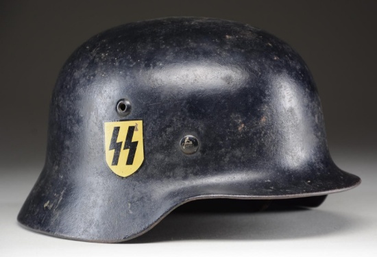 WWII GERMAN SS POLICE HELMET.