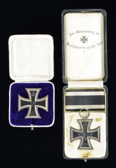 WWI GERMAN CASED IRON CROSS 1st CLASS & IRON CROSS