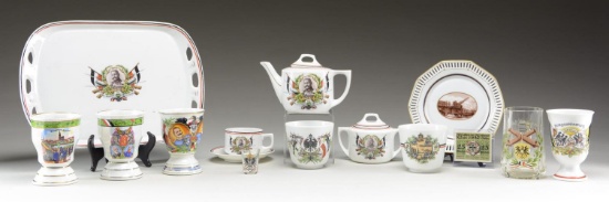 12 PIECES OF WWI GERMAN PATRIOTIC PORCELAIN, 2