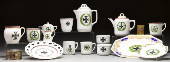 17 PIECES OF WWI GERMAN PATRIOTIC CHINA & MORE.