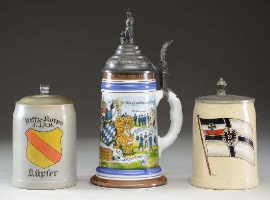 3 IMPERIAL GERMAN STEINS.