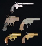 5 WWI & WWII MILITARY FLARE PISTOLS.