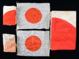 5 WWII JAPANESE HINOMARU FLAGS.