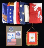 GROUP OF 8 AMERICAN FLAGS.