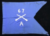INTERESTING HAND SEWN 67TH INFANTRY COMPANY “A”