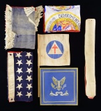 GROUP OF AMERICAN WW2 ERA FLAGS & BANNERS.