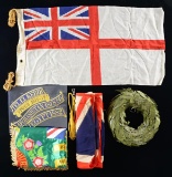 GROUP OF BRITISH MILITARY FLAGS AND RELATED.