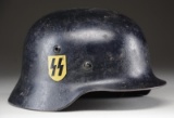 WWII GERMAN SS POLICE HELMET.