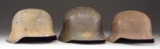 3 GERMAN HELMETS.