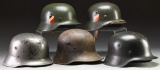 5 GERMAN HELMETS.