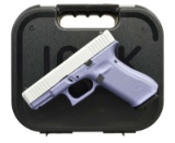 SILVER & ORCHID GLOCK 45 SEMI AUTO PISTOL.