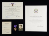 WWII US KIA GROUP BELONGING TO PFC HERBERT GENTZ.