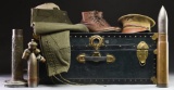 WWI ERA MAINE UNIFORM GROUP & 6 LB. CANNON SHELLS.
