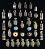 LARGE GROUPING OF ASSORTED INERT GRENADES &