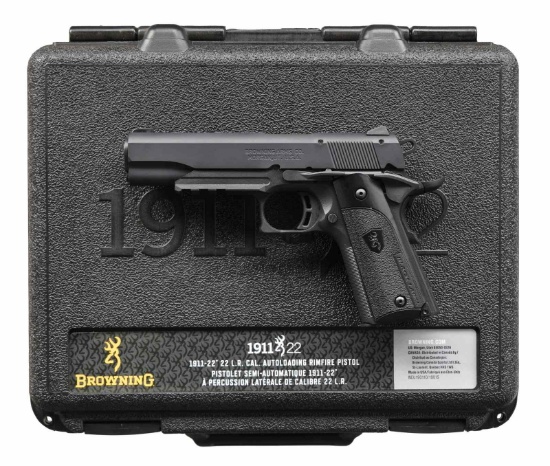 BROWNING 1911-22 BLACK LABEL SEMI AUTO PISTOL.