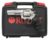 RUGER STAINLESS GP100 REVOLVER.