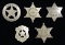 5 EARLY LAW ENFORCEMENT BADGES.