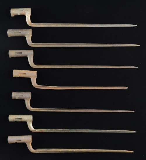 7 EARLY US SOCKET BAYONETS.
