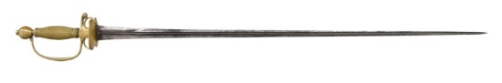 MID-18th CENTURY BRASS HILTED ENGLISH SMALLSWORD.
