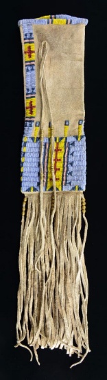 FINE DECORATIVE AMERICAN INDIAN PIPE BAG.