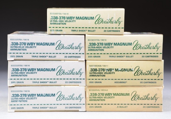 140 RDS. (7 BOXES) WEATHERBY .338-378 WBY MAG.