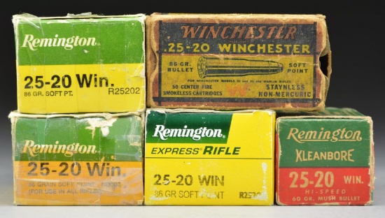250 RDS. (5 BOXES) OF 25-20 WIN.