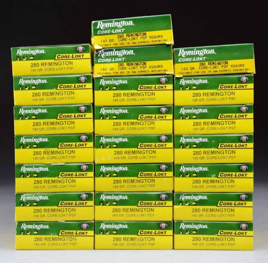 440 RDS. (22 BOXES) REMINGTON 280 REM CORE-LOKT