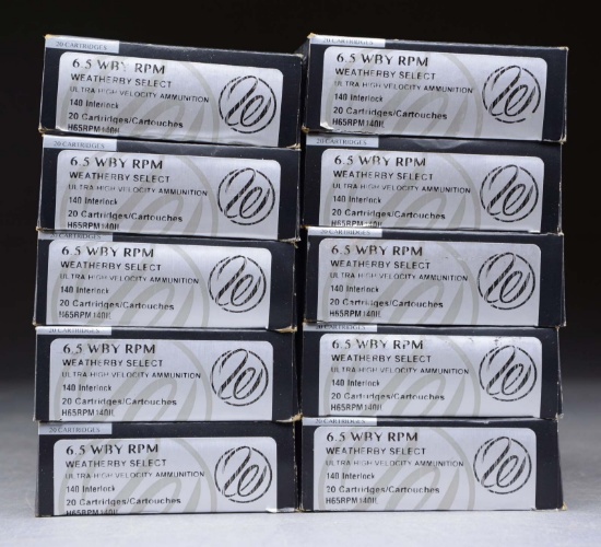 200 RDS. (10 BOXES) WEATHERBY 6.5 WBY RPM 140