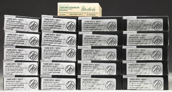 420 RDS. (21 BOXES) WEATHERYBY 7MM WBY. MAG. AMMO.