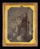 FASCINATING 1/2 PLATE TINTYPE OF A FRONTIER FAMILY