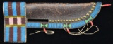 DECORATIVE INDIAN BEADED KNIFE SHEATH.