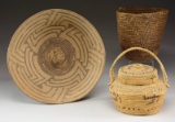 3 NATIVE AMERICAN BASKETRY ITEMS LIKELY FROM THE