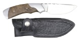 NICK WHEELER CUSTOM FIXED BLADE KNIFE WITH SHEATH.