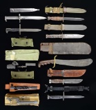 ASSORTED KNIFE, BAYONET & MILITARY GUN PART LOT.