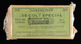 VINTAGE WINCHESTER GREEN LABEL 38 SPECIAL BOX.