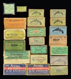 MIXED VINTAGE AMMO BOX LOT.