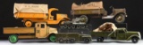 6 US ARMY TOY VEHICLES.