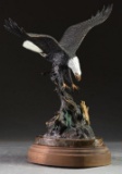 BALD EAGLE BRONZE SCULPTURE BY DAVID MANUEL TITLED