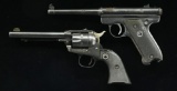 2 VINTAGE RUGER 22 LR HANDGUNS; STANDARD AND