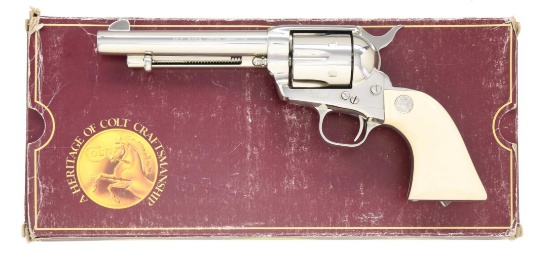COLT 3RD GEN NICKEL SAA REVOLVER WITH BP FRAME AND