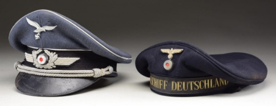 2 WWII GERMAN HATS.