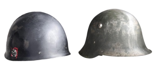 2 EUROPEAN HELMETS.