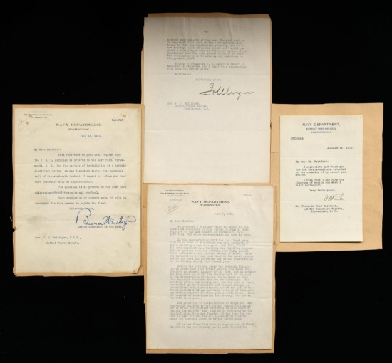 14 TYPED LETTERS SIGNED BY OFFICIALS OF THE NAVY