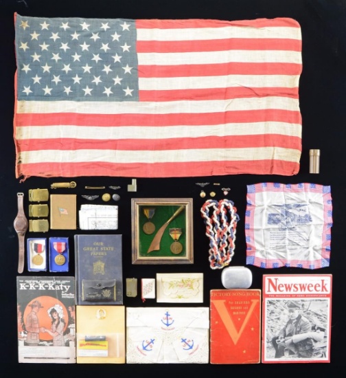 ASSORTED US MILITARIA FROM CIVIL WAR THROUGH WWII.