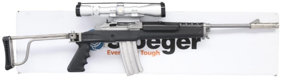 RUGER STAINLESS MINI-14 SEMI-AUTO RANCH RIFLE.