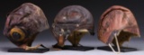 3 US ARMY AIR FORCES LEATHER FLIGHT HELMETS.