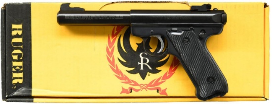 RUGER BLUED MARK II TARGET SEMI-AUTO PISTOL.
